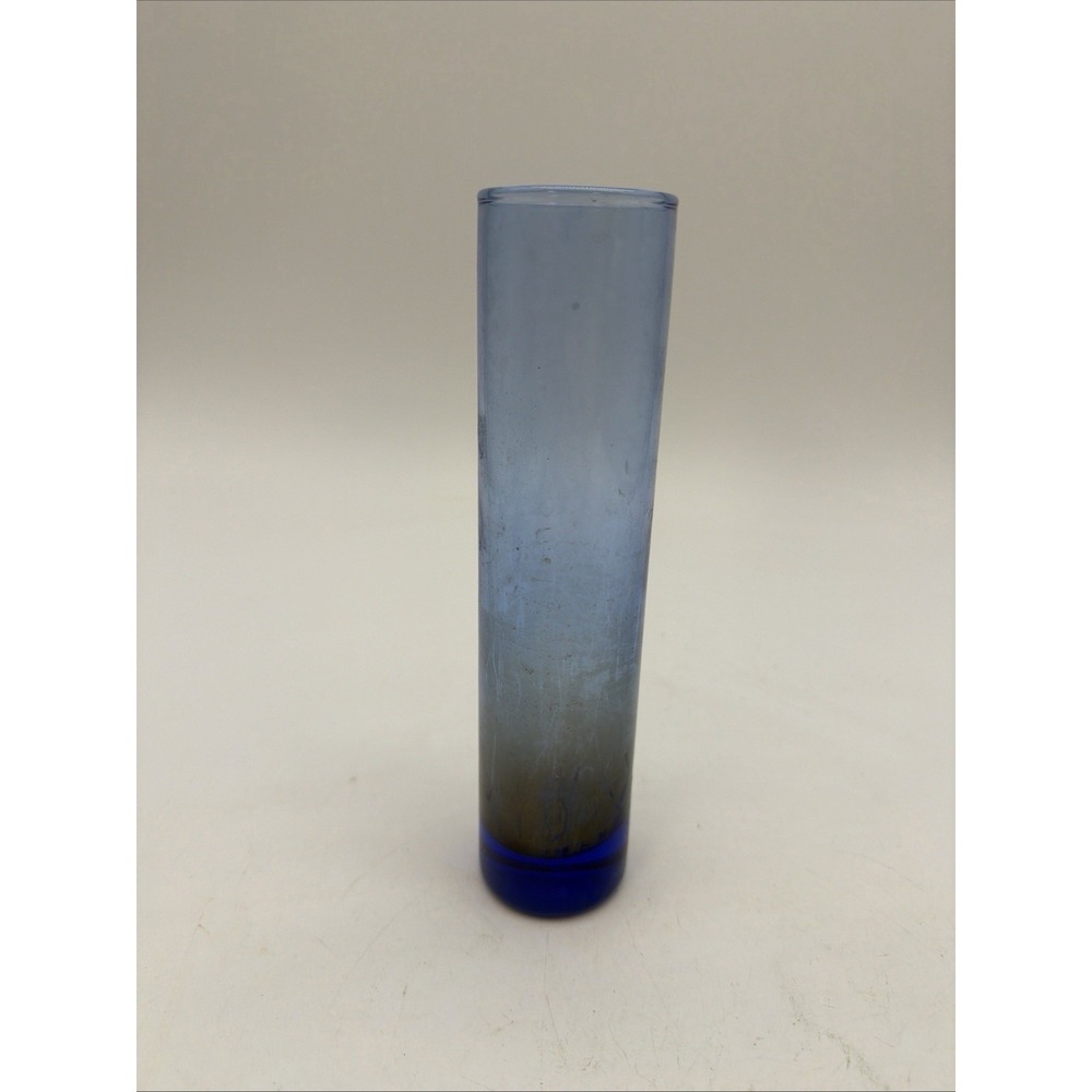 Cobalt Blue Glass Bud Vase Libbey Cylindrical 7.5" Tall Single Flower Vase USA